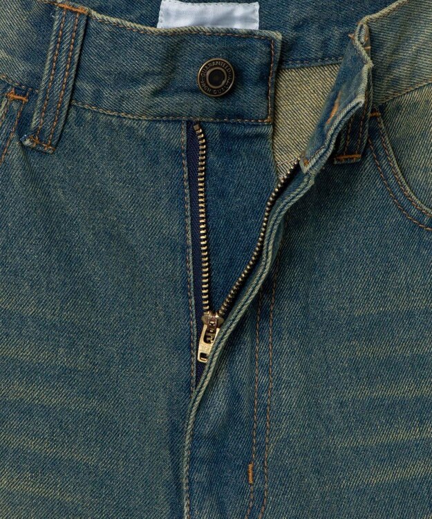 WEGO ヴィンテージウォッシュサイドカットデニムパンツ デニム