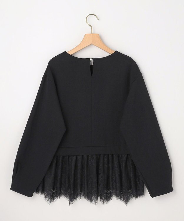 組曲 【先行予約】フレンチテリーレースコンビ カットソー ブラック系