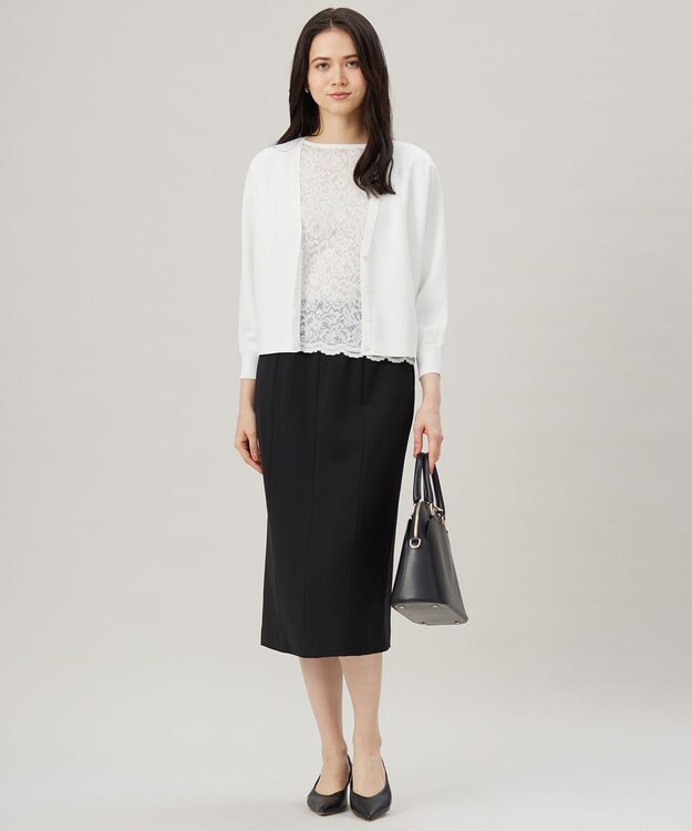 自由区 S 【接触冷感・UVカット・洗える】クレープストレッチニット カーディガン オフ