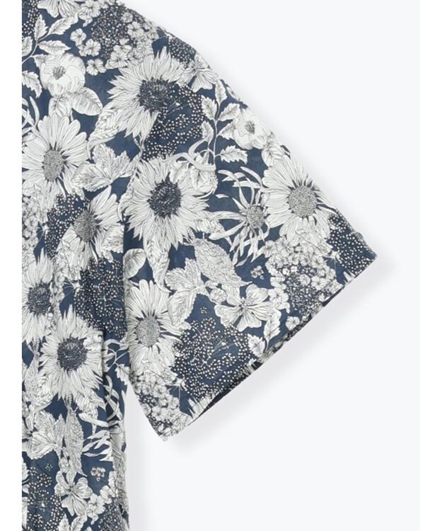 Te chichi 【LIBERTY FABRICS】Vネックフレアワンピース ネイビー