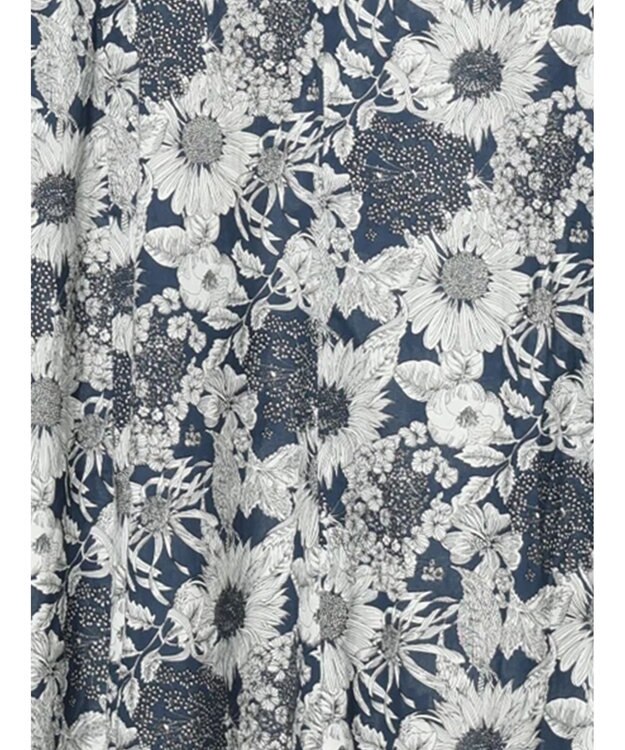 Te chichi 【LIBERTY FABRICS】Vネックフレアワンピース ネイビー