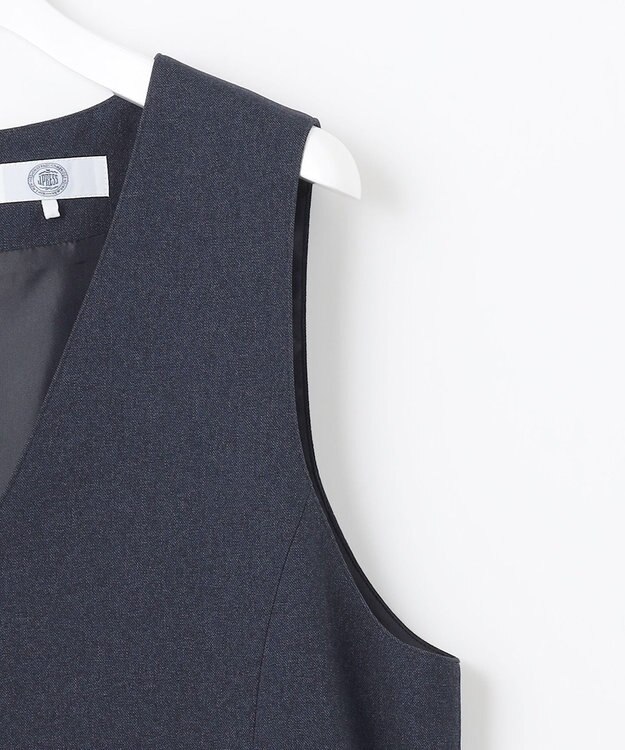 J.PRESS LADIES L 【洗える】LANATEC シャークスキン&ヘリンボーン ジャンパースカート ネイビー系