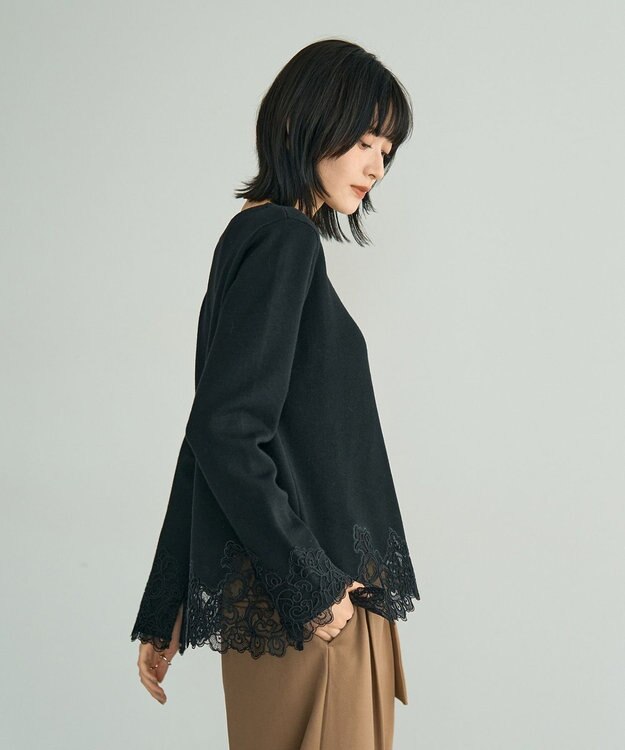 YECCA VECCA レースヘムニット Black