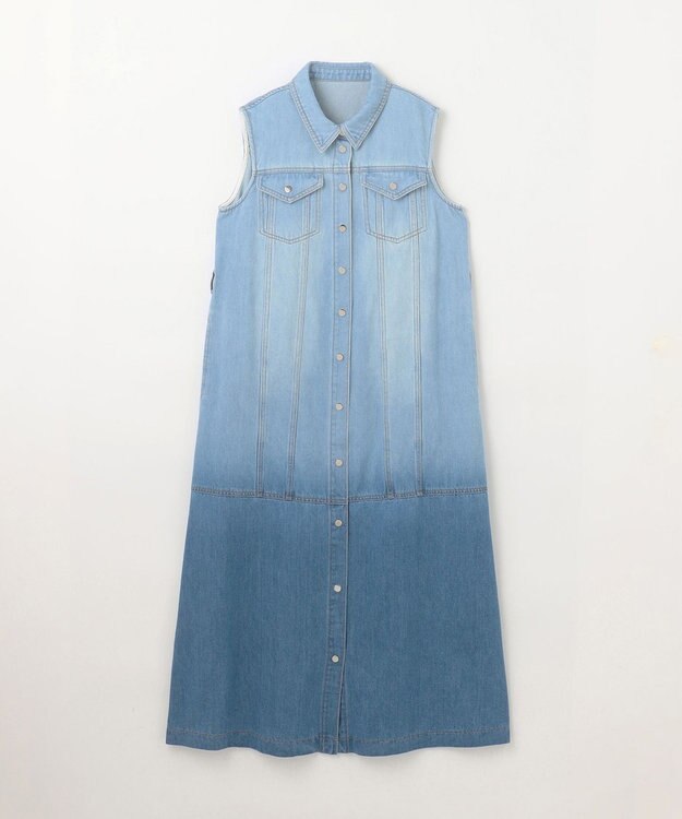 GRACE CONTINENTAL デニムストレートロングワンピース2 バイカラー