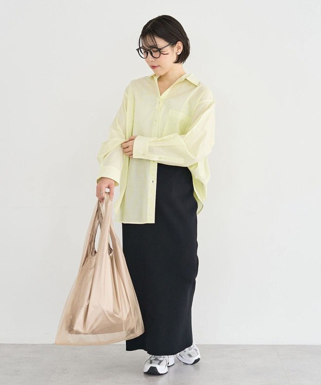 Green Parks チュールレイヤードポケッタブルバッグ Beige