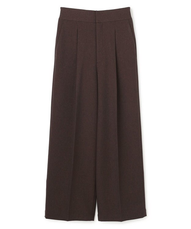 uncrave ウォッシャブルウールライクツイル ワイドパンツ ブラウン