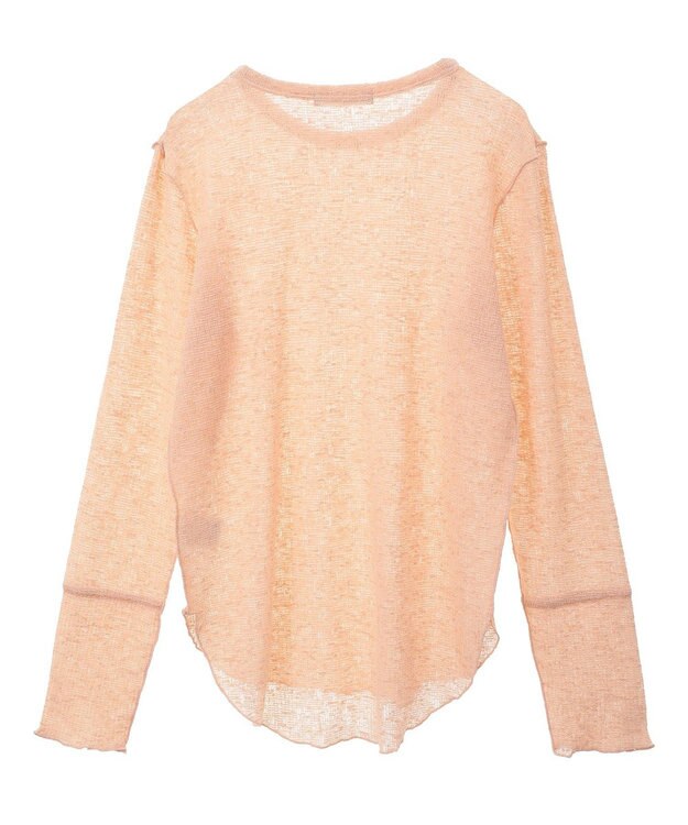 Green Parks シアーワッフルプルオーバー Orange