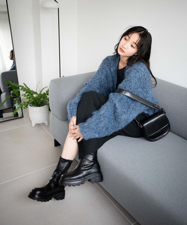 WEGO 【XLサイズ展開あり】ストレッチショートブーツ ブラック