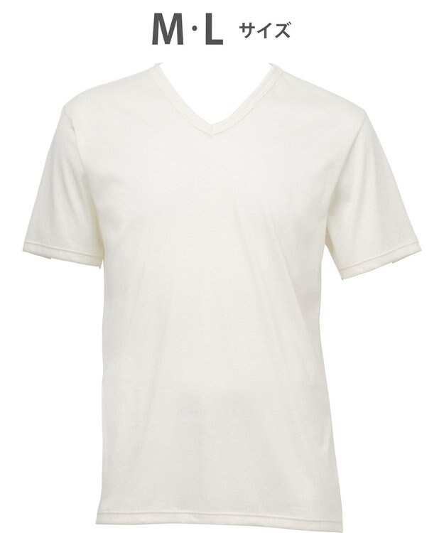 WACOAL MEN インナー　綿100％　洗濯してもやわらかさ続く　毛玉になりにくい　3分袖　Vネック　/ワコールメン　WL5123 ホワイト