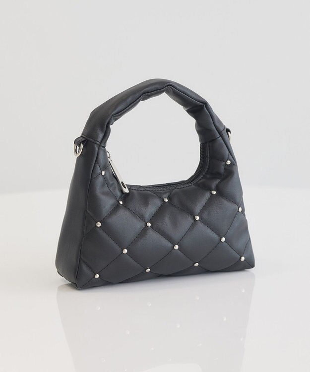 earth music&ecology スタッズキルトバッグ Black