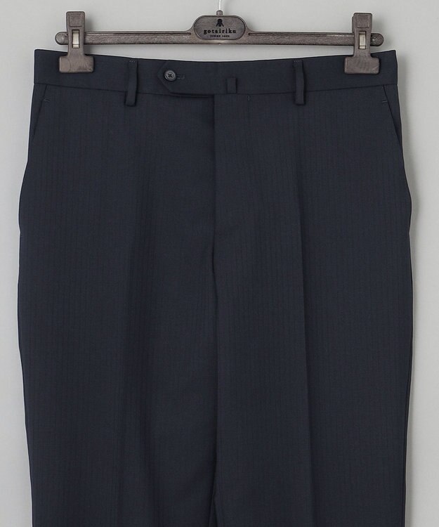 GOTAIRIKU オールシーズン対応【御幸毛織】WOOL×SOLOTEX ストレッチスーツ（ネイビーストライプ） ネイビー系1