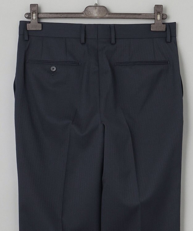 GOTAIRIKU オールシーズン対応【御幸毛織】WOOL×SOLOTEX ストレッチスーツ（ネイビーストライプ） ネイビー系1