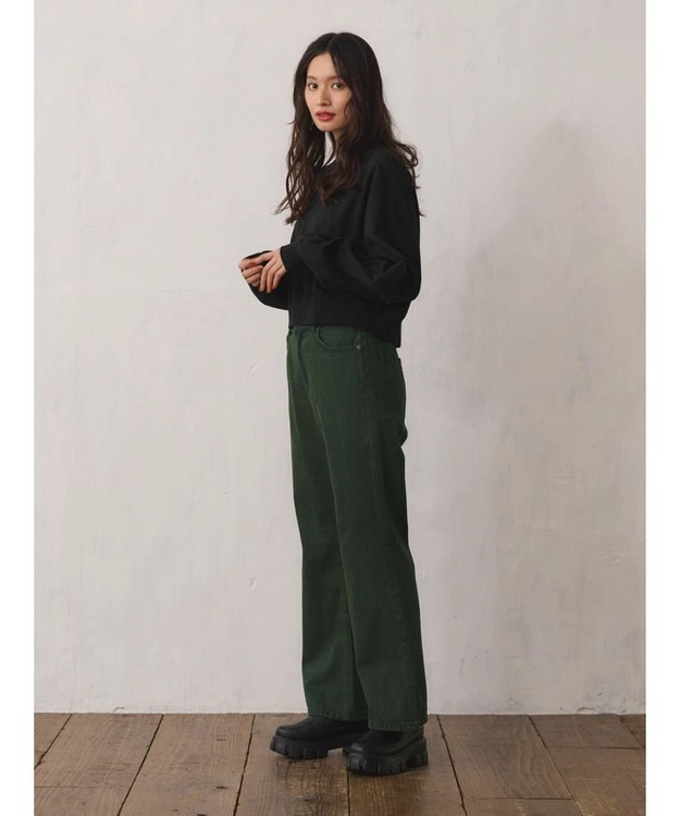 Green Parks ・ＥＬＥＮＣＡＲＥ　ＤＵＥシャーリング袖プルオーバー Black