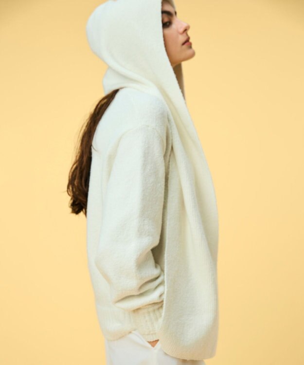 BEIGE， 【洗える】BERTAINA / コットンフーディマフラー Ecru