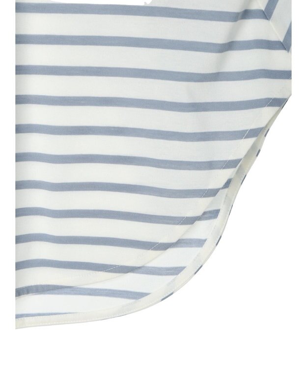 earth music&ecology 襟レースボーダーポンチョ Sax