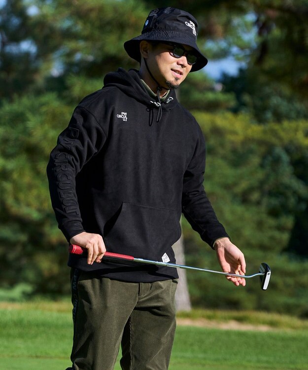 PW CIRCULUS 【MEN】スエード調 デタッチャブルフーディ ブラック系