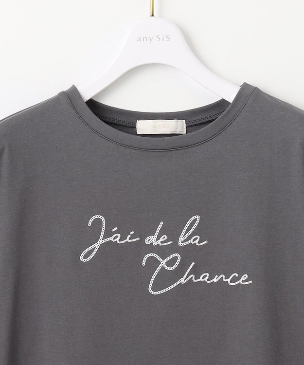 ANY SIS S ロゴ刺繍 Tシャツ スレート