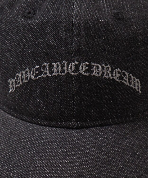 WEGO オールドイングリッシュロゴキャップ デニムブラック