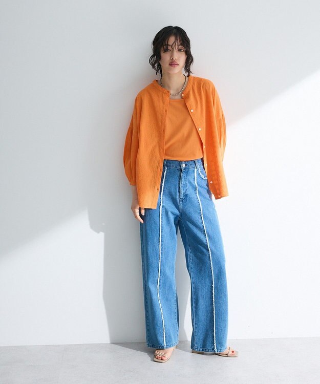 Green Parks Ｉ　ＳＥＴ２点　刺繍ブラウス＋タンクトップ Orange