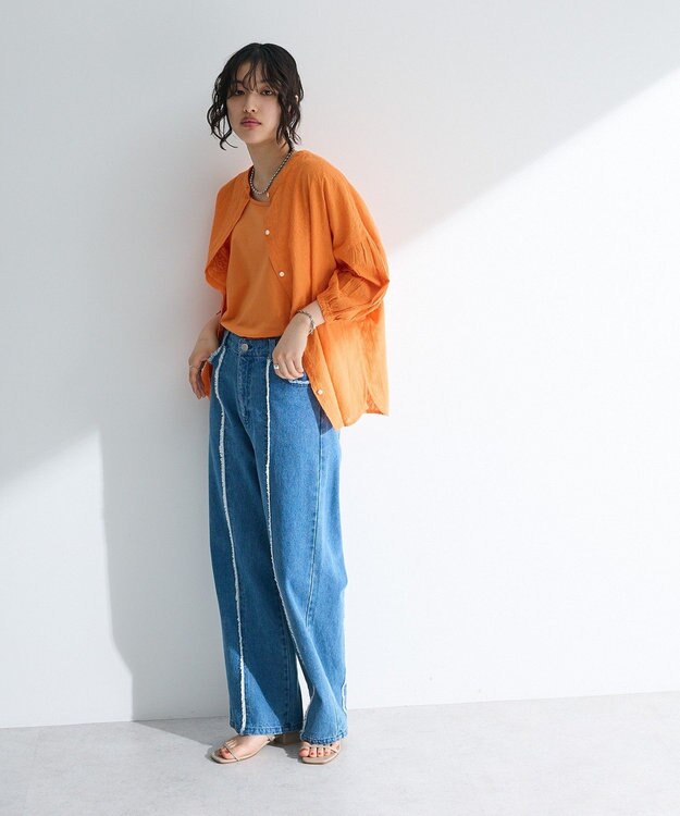 Green Parks Ｉ　ＳＥＴ２点　刺繍ブラウス＋タンクトップ Orange