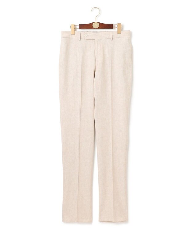 J.PRESS MEN 【ウォッシャブル可】コンフォートストレッチリネン スラックス アイボリー系