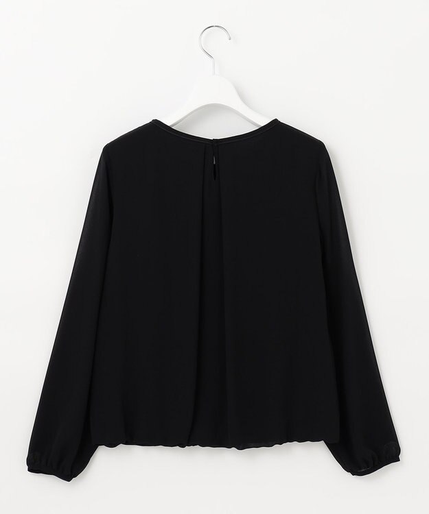 自由区 【洗える/ベーシックカラー】ロイヤルシフォン プルオーバー カットソー ブラック系