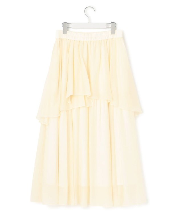 23区 【Oggi4月号掲載/洗える】シアーツイル ティアードスカート アイボリー系