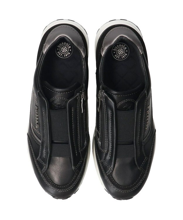 INTER-CHAUSSURES 【BUSSOLA】サイドジップスニーカー ブラックコンビ