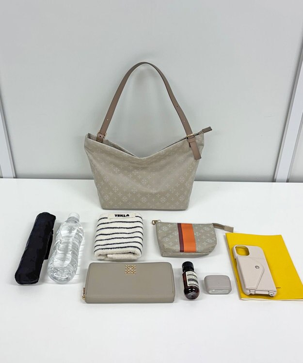 russet ナイロンジャガード2WAYワンハンドルトートバッグ(SF-268) Ecru