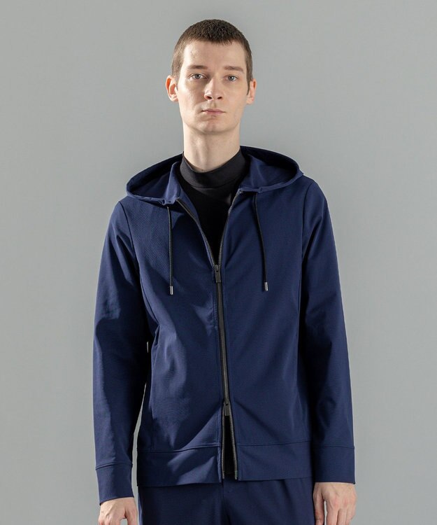 JOSEPH HOMME 新素材【水滴除去性/洗える/ストレッチ】 デューエイトタックジャージー   ジップアップパーカー ネイビー系