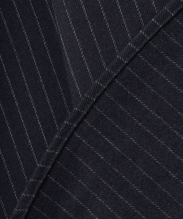 UNFILO MENS 【OCEANS 雑誌・web・YouTube 掲載】FLANNEL TOUCH シャツ ネイビーストライプ