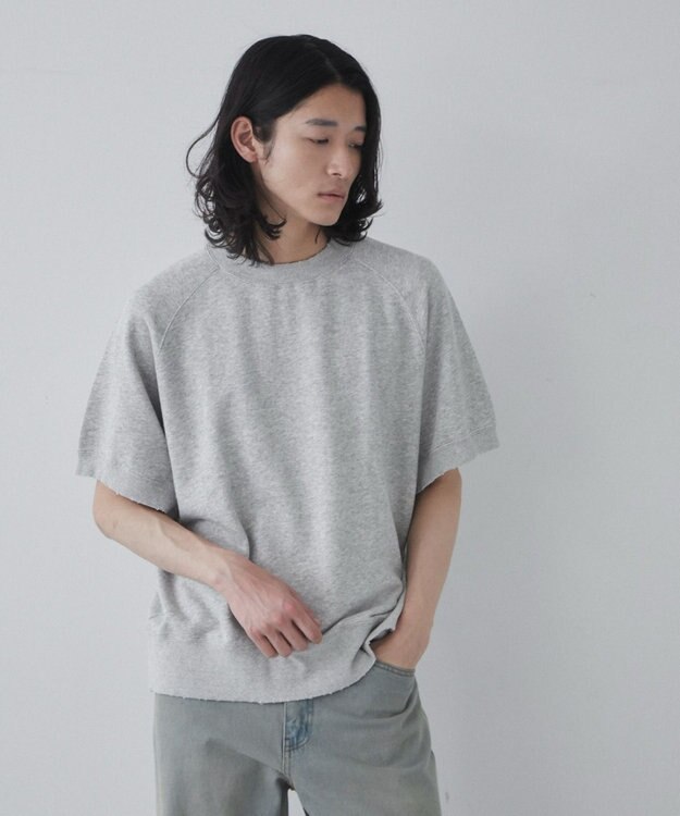 WEGO 【ユニセックス着用ITEM】ハーフスリーブスウェット 杢グレー