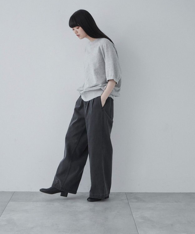 WEGO 【ユニセックス着用ITEM】ハーフスリーブスウェット 杢グレー