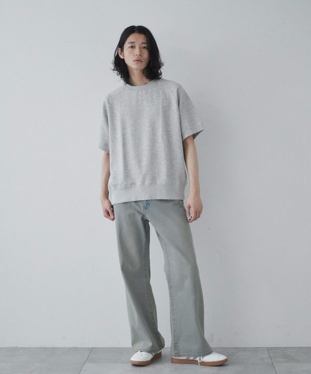 WEGO 【ユニセックス着用ITEM】ハーフスリーブスウェット 杢グレー