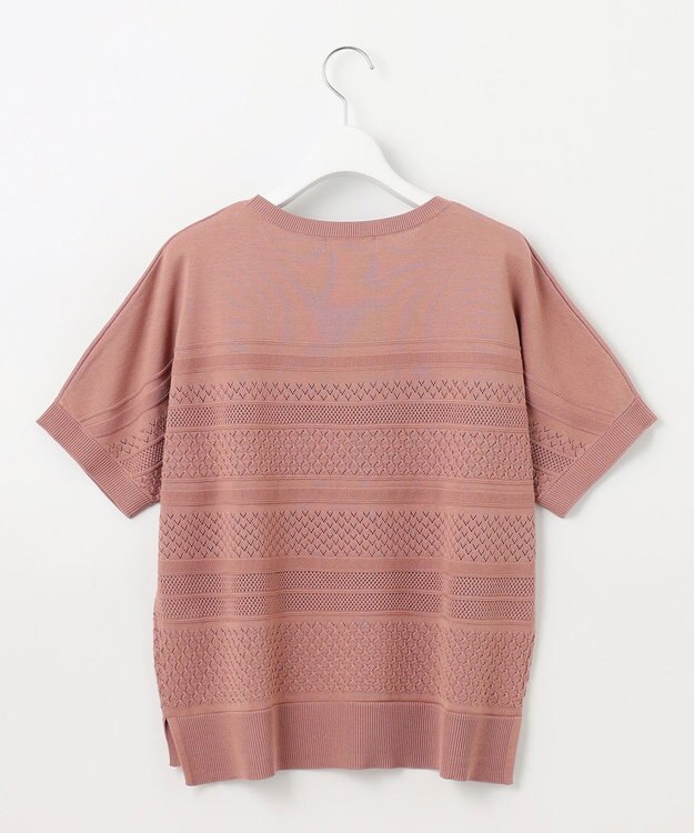 J.PRESS LADIES 【洗える】LACY ニットプルオーバー ローズピンク系