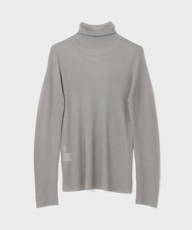 GRACE CONTINENTAL シアーリブタートルトップ グレー