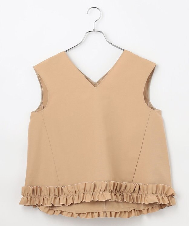 #Newans 【金子綾さんインスタライブご紹介アイテム】〈小柄さんにお勧め〉フリルヘムジレブラウス ベージュ