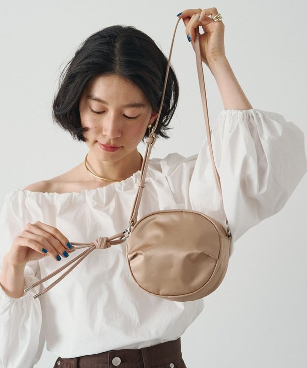 russet クラウズナイロンサークルミニショルダーバッグ(CE-1728) PinkBeige