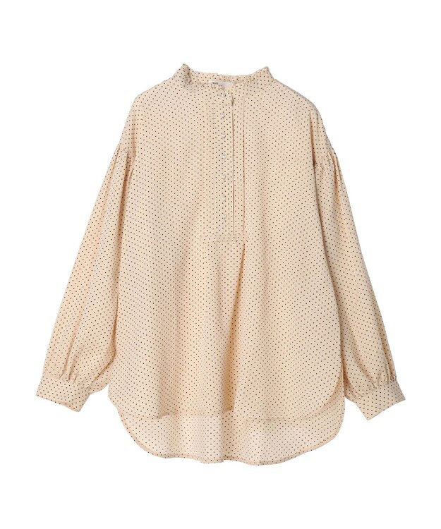CRAFT STANDARD BOUTIQUE ピコフリルドットブラウス Beige