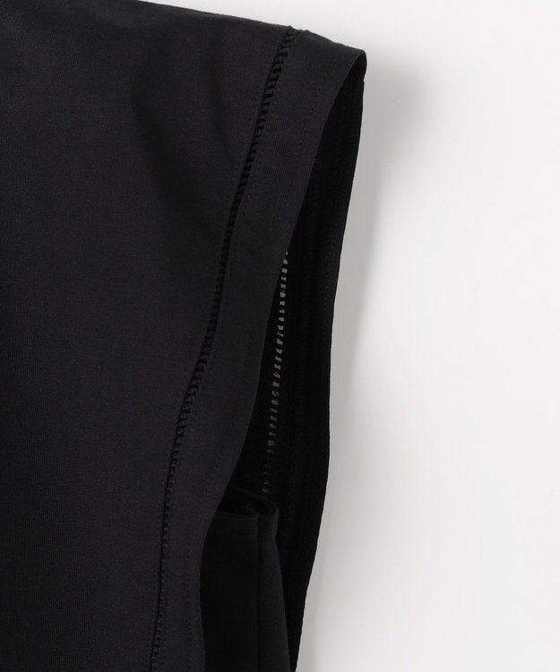 組曲 【先行予約】プレーティング天竺 フレアスリーブカットソー ブラック系