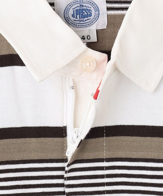 J.PRESS KIDS 【140-170cm】ボーダー ポロシャツ グレーベージュ系1