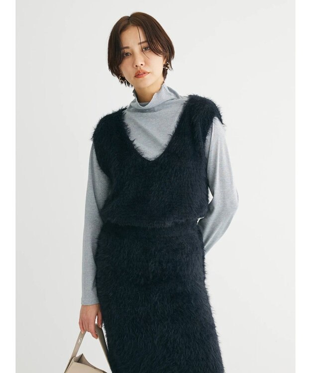 Green Parks ・Ｐｅｔｉｔ　Ｆｌｅｕｒ　シャギーニットベスト Black