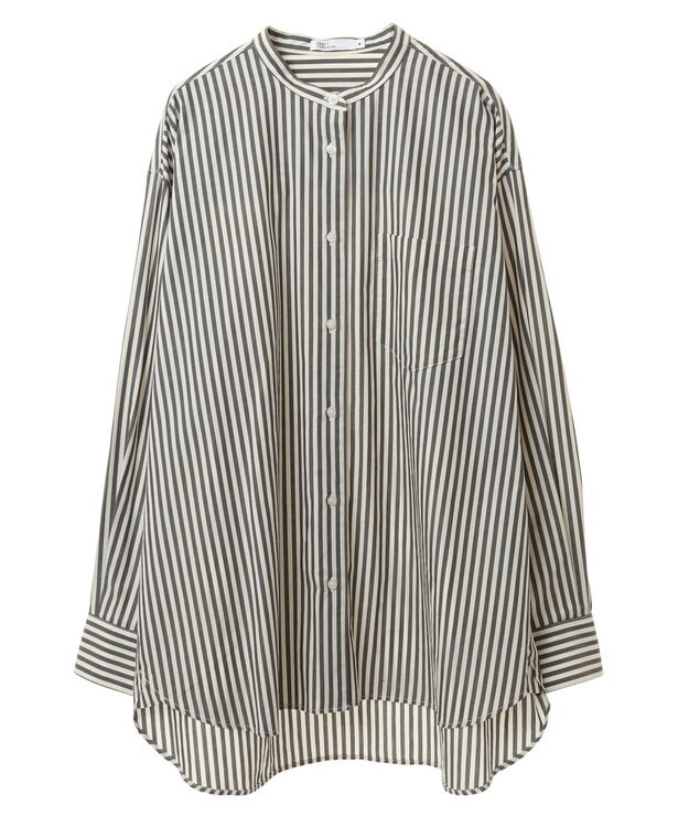 CRAFT STANDARD BOUTIQUE バンドカラーシャツ Stripe Gray