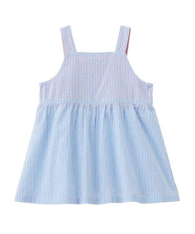 MIKI HOUSE HOT BISCUITS 【70-110cm】 キャビット×お菓子シリーズ サッカー素材ジャンパースカート サックス