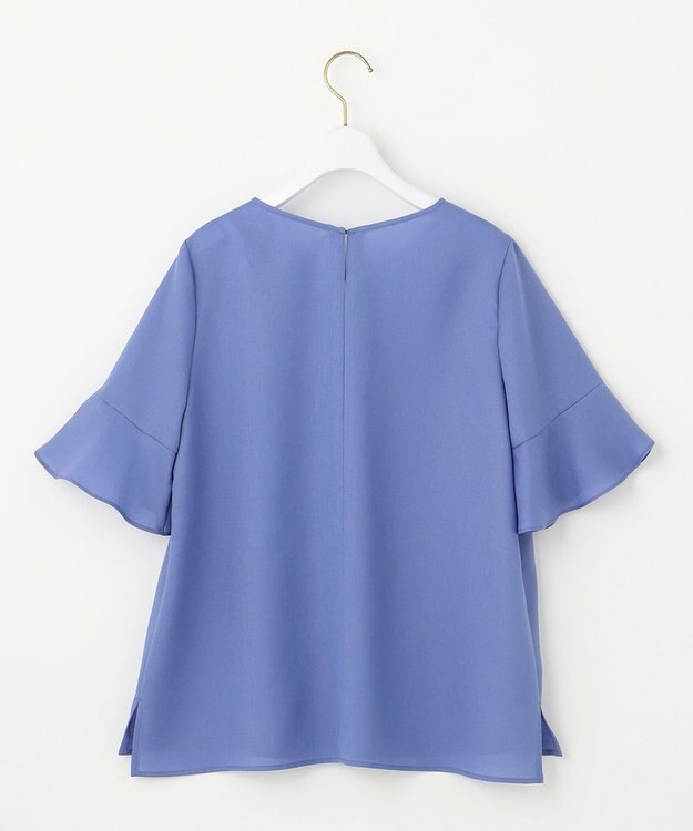 ANY SIS S 【接触冷感・UVカット・速乾】スムージーポリエステル フレアスリーブ ブラウス ブルー