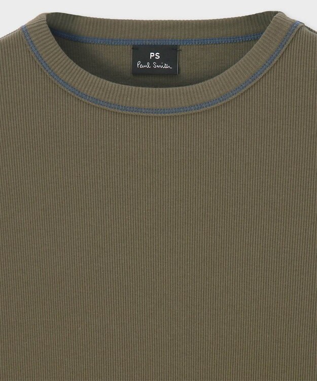Paul Smith 【洗える】カラーステッチ リブ カットソー オリーブ