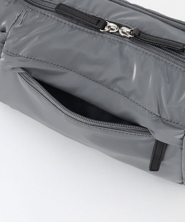 LA BAGAGERIE メタリックドロストポケット　ミニショルダーバッグ グレー