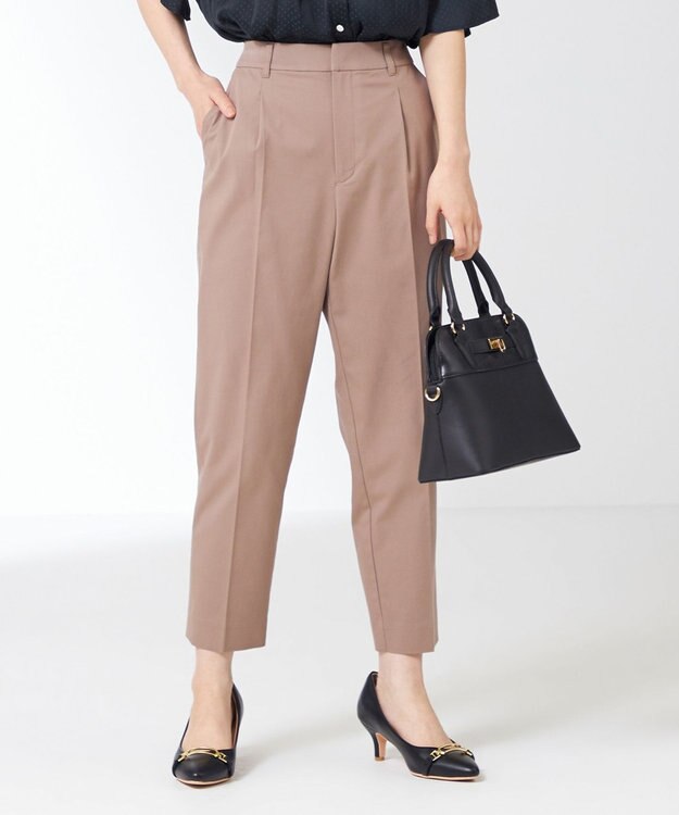 ANY SIS 【UVケア・接触冷感・撥水】クールタッチミラクルガード テーパード パンツ モカ