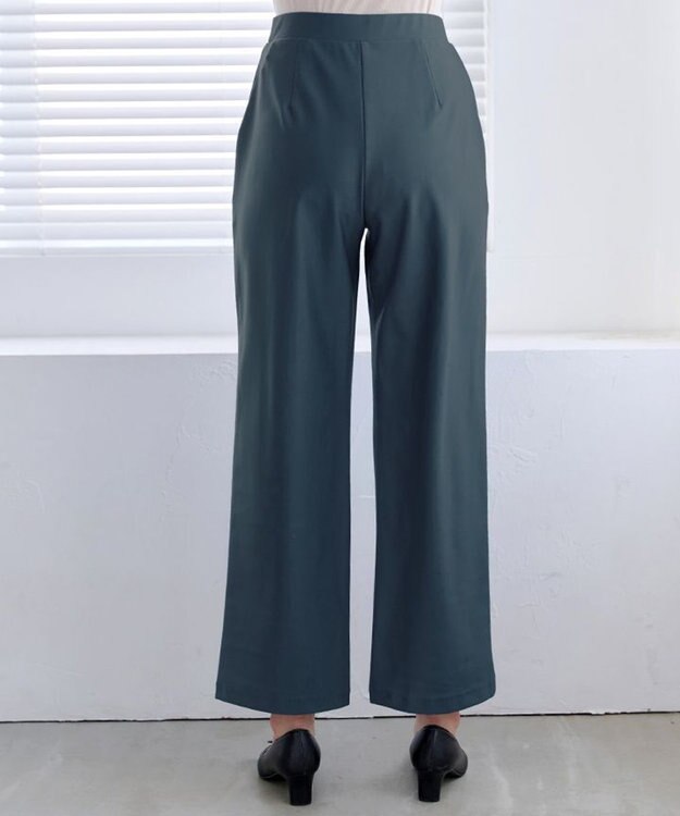 Tiaclasse 【日本製・新色追加・洗える・ストレッチ】エアシルキーワイドパンツ ディープブルー