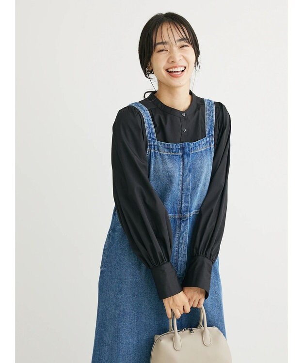 Green Parks タックブラウス Black